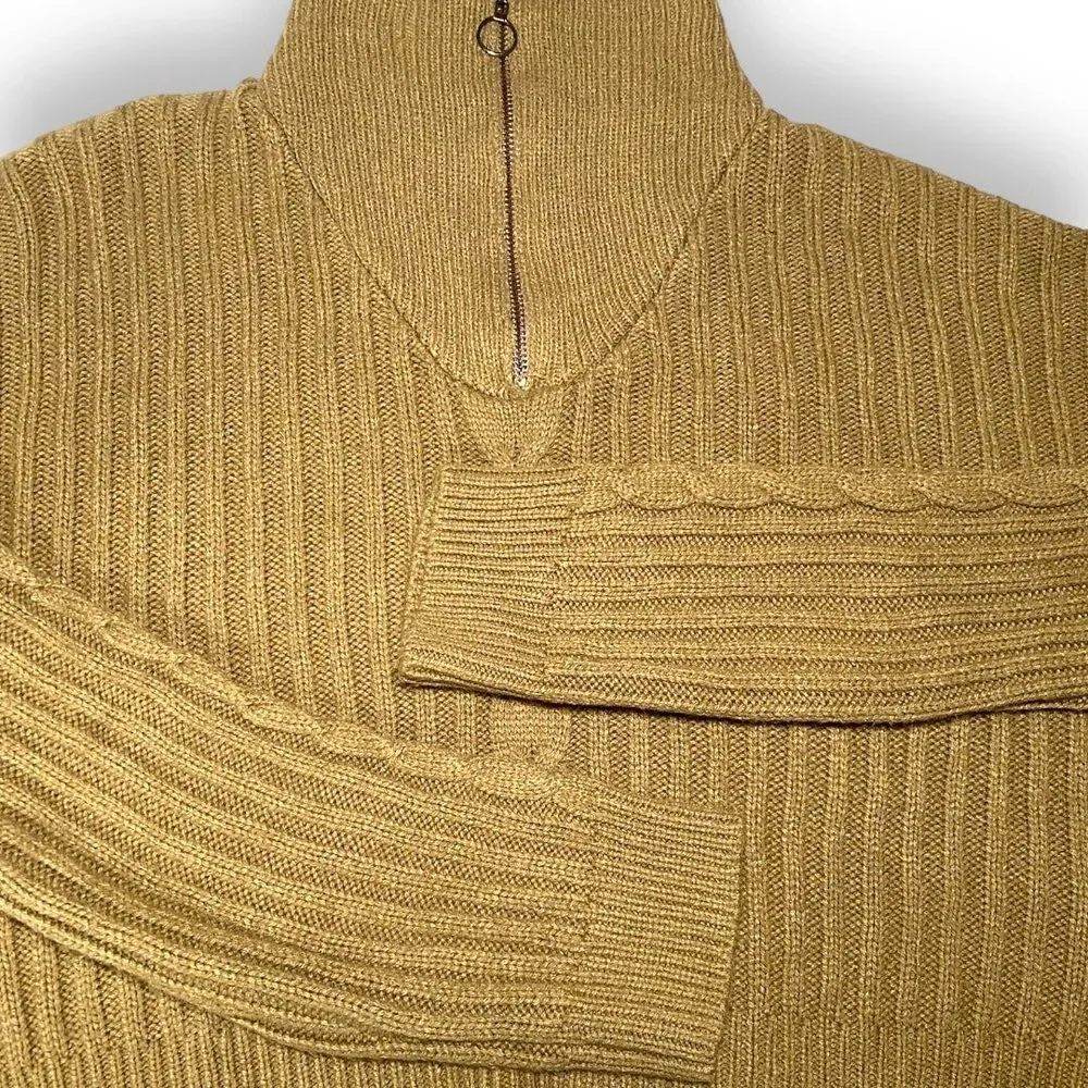 SHEIN Drop Shoulder O-Ring Quarter Zip Sweater size M Fall Winter - Picture 4 of 12